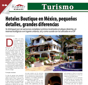 Habitat turismo hoteles boutique de mexico pequeños detalles grandes diferencias