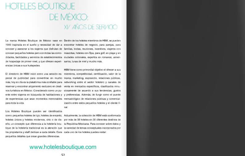 Hoteles Boutique de México XV años de servicio