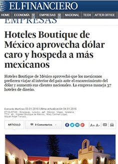 Hoteles Boutique de México aprovecha dólar caro y hospeda a más mexicanos