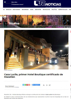 Casa Lucila, primer Hotel Boutique Certificado en Mazatlán