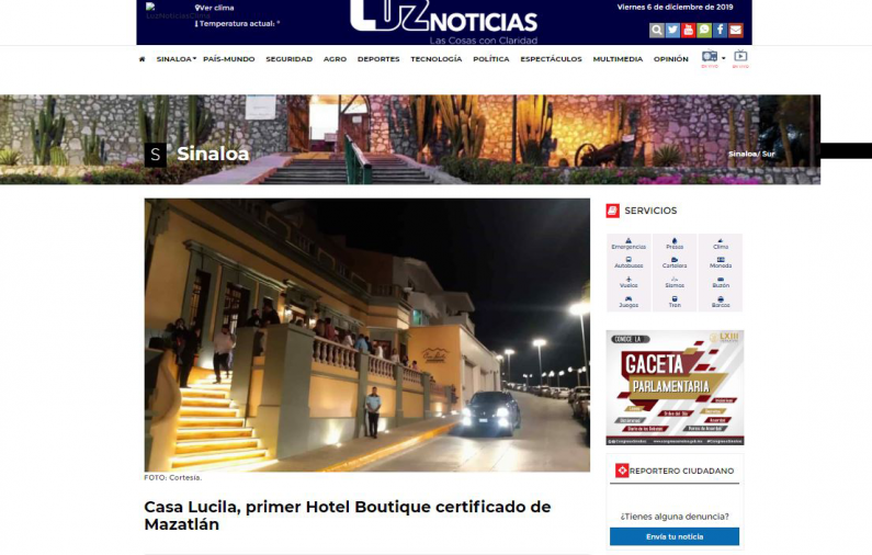 Casa Lucila, primer Hotel Boutique Certificado en Mazatlán