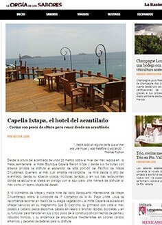 Capella Ixtapa, el hotel del acantilado