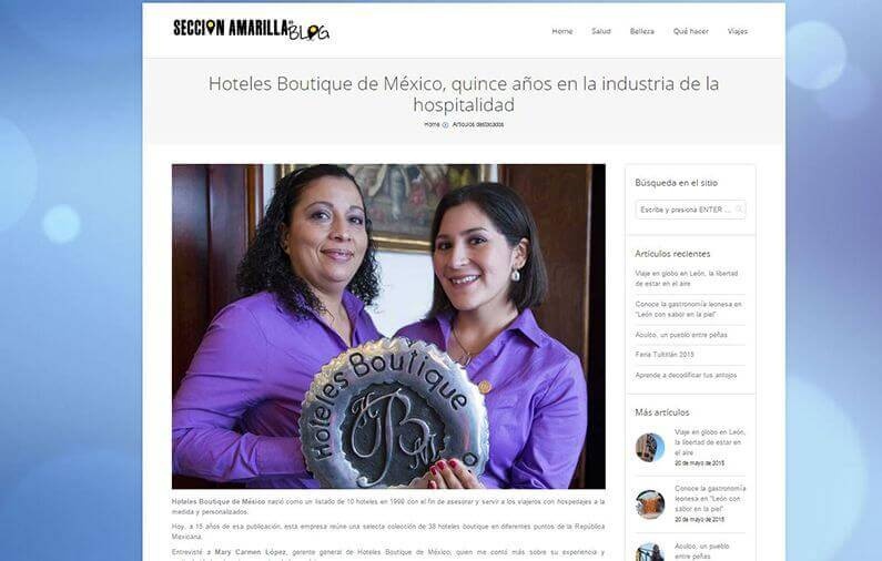 Hoteles Boutique de México, quince años en la industria de la hospitalidad / Sección Amarilla