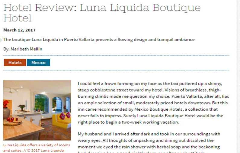 Hotel Review: Luna Liquida Boutique Hotel