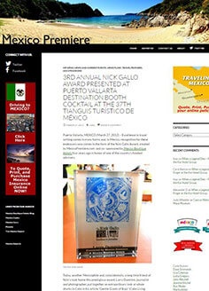 3RD ANNUAL NICK GALLO AWARD PRESENTED AT PUERTO VALLARTA DESTINATION BOOTH COCKTAIL AT THE 37TH TIANGUIS TURÍSTICO DE MÉXICO