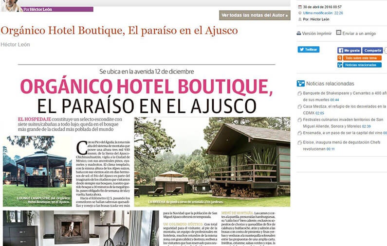 ORGÁNICO HOTEL BOUTIQUE, EL PARAÍSO EN EL AJUSCO