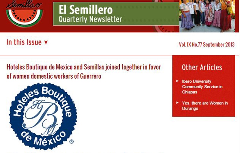 Hoteles Boutique de Mexico and Semillas joined together in favor of women domestic workers of Guerrero