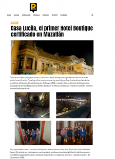 Casa Lucila, el primer Hotel Boutique certificado en Mazatlán