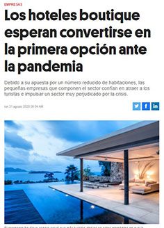 Los hoteles boutique esperan convertirse en la primera opción ante la pandemia