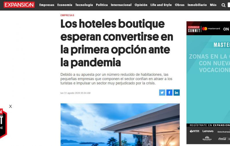 Los hoteles boutique esperan convertirse en la primera opción ante la pandemia